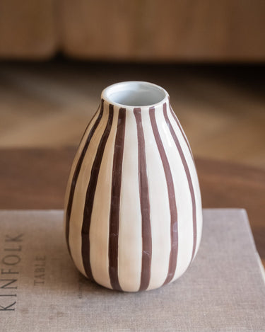 Deco Vase Stripe Brown - Things I Like Things I Love