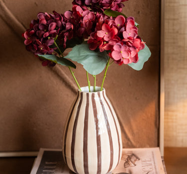 Deco Vase Stripe Brown - Things I Like Things I Love