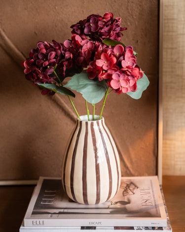 Deco Vase Stripe Brown - Things I Like Things I Love