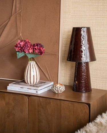 Deco Vase Stripe Brown - Things I Like Things I Love