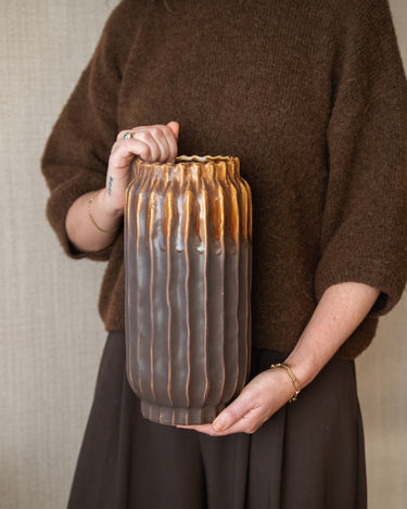 Deco Vase Twist Brown - Things I Like Things I Love