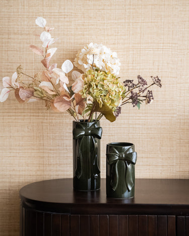 Deco Vase/Cutlery Jar Bow Moss Green - Small - Things I Like Things I Love