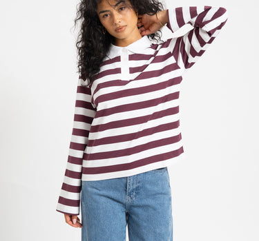 Dollie Striped Polo Bright White Rood - Things I Like Things I Love