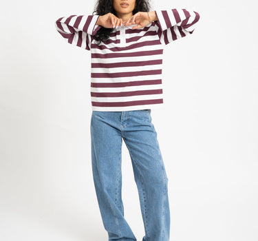 Dollie Striped Polo Bright White Rood - Things I Like Things I Love