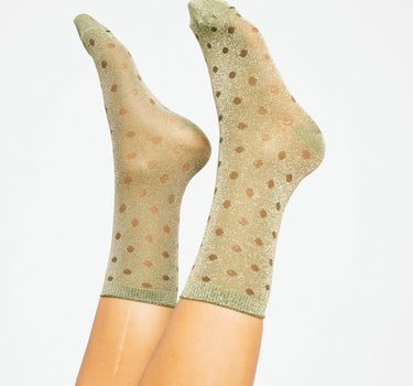 Donna Glitter Socks Capulet Olive Green - Things I Like Things I Love
