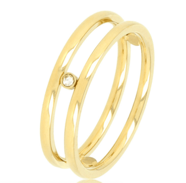 Double Ring Zirkonia Gold - Things I Like Things I Love