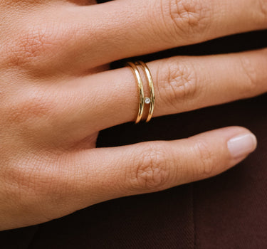 Double Ring Zirkonia Gold - Things I Like Things I Love