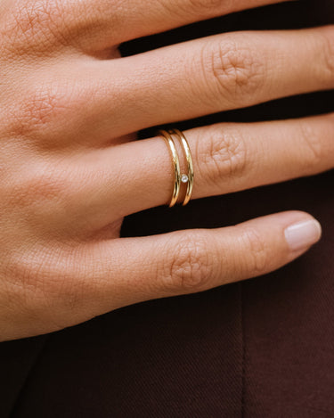 Double Ring Zirkonia Gold - Things I Like Things I Love