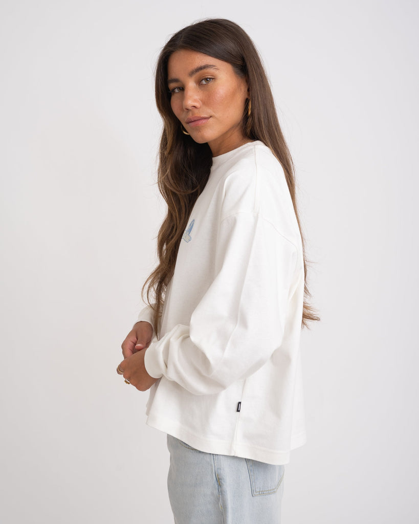 Dr. Denim Lily Tee LS Off White Earth - Things I Like Things I Love