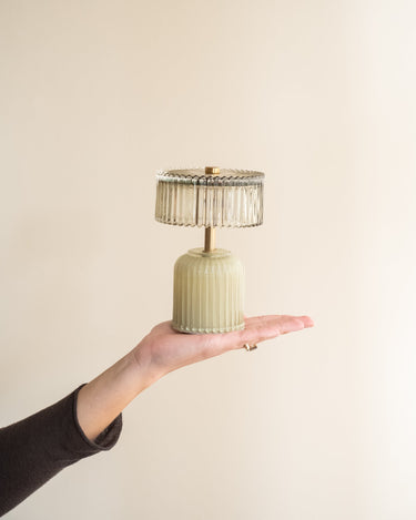 Draadloze Tafellamp Ribbel Glas Groen - Things I Like Things I Love