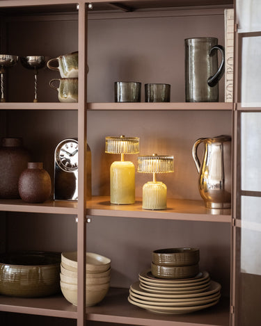 Draadloze Tafellamp Ribbel Glas Groen - Things I Like Things I Love
