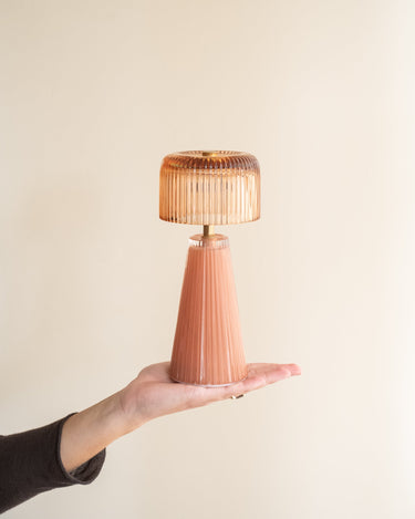 Draadloze Tafellamp Ribbel Glas Terra - Things I Like Things I Love