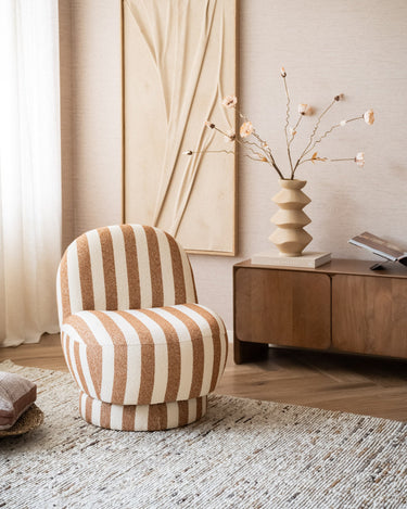 Draaifauteuil Gestreept Bruin - Things I Like Things I Love