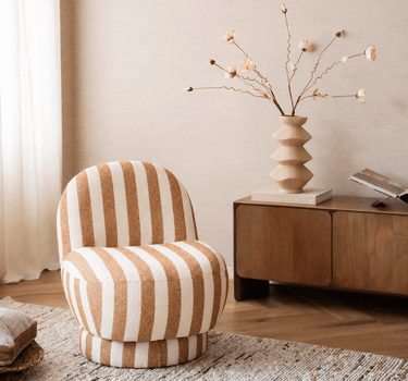 Draaifauteuil Gestreept Bruin - Things I Like Things I Love