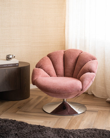 Draaifauteuil Venus Koraal Chroom - Things I Like Things I Love
