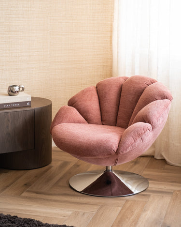 Draaifauteuil Venus Koraal Chroom - Things I Like Things I Love