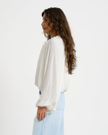 Drapy Top Ecru - Things I Like Things I Love