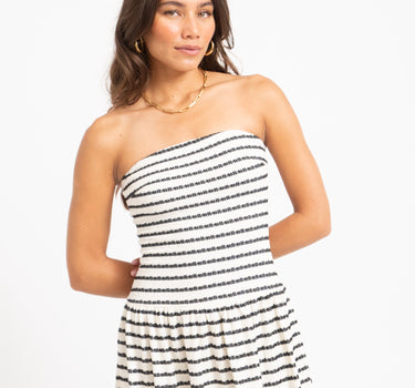 Dropped Waist Bandeau Dress Wit - Things I Like Things I Love