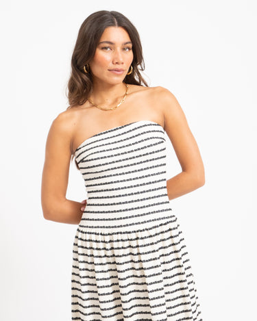 Dropped Waist Bandeau Dress Wit - Things I Like Things I Love