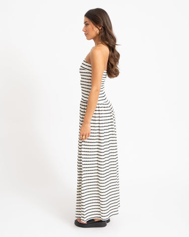 Dropped Waist Bandeau Dress Wit - Things I Like Things I Love
