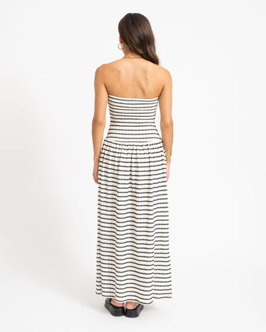 Dropped Waist Bandeau Dress Wit - Things I Like Things I Love