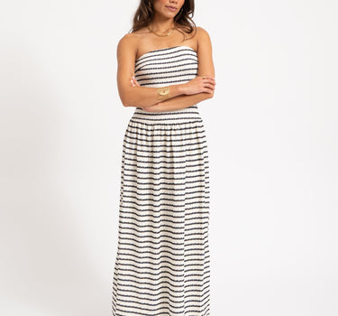 Dropped Waist Bandeau Dress Wit - Things I Like Things I Love
