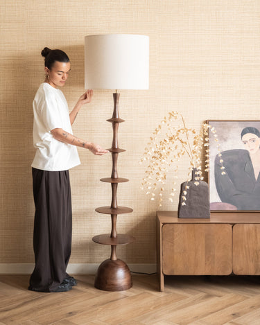 Dutchbone Floor Lamp Cath Walnut - Things I Like Things I Love