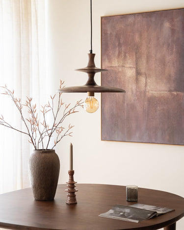 Dutchbone Hanglamp Cath Walnut - Things I Like Things I Love