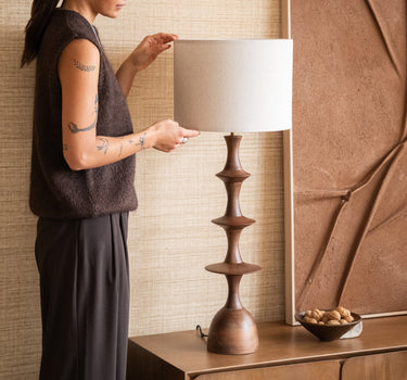 Dutchbone - Table Lamp Cath Walnut - Things I Like Things I Love
