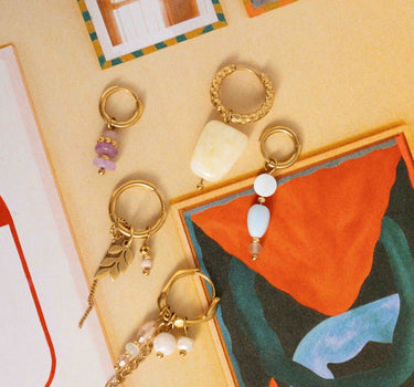 Earrings Chain Olivia Hoop Gold - Things I Like Things I Love