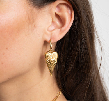 Earrings Eye Of Love Hoop Gold - Things I Like Things I Love