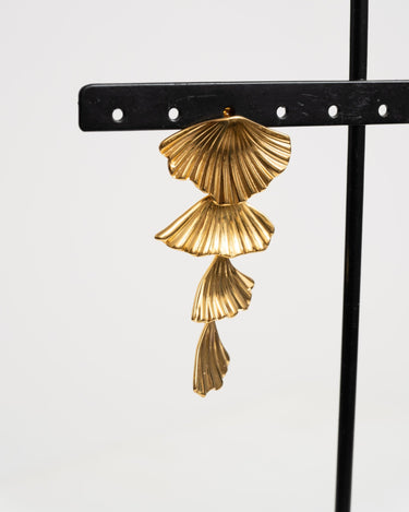 Earrings Golden Leaf Hoop Gold - Things I Like Things I Love