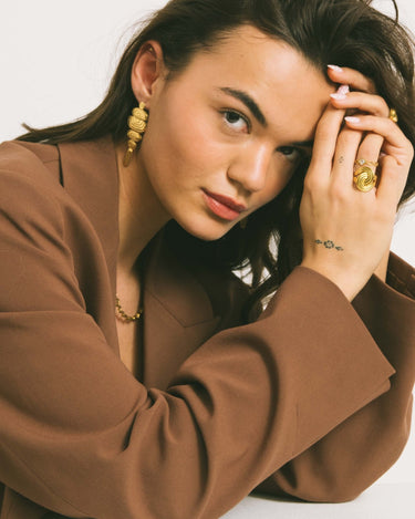 Earrings Greek Elegance Hoop Gold - Things I Like Things I Love