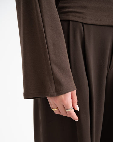 Eden Wide Sleeve Top Chocolate Brown - Things I Like Things I Love