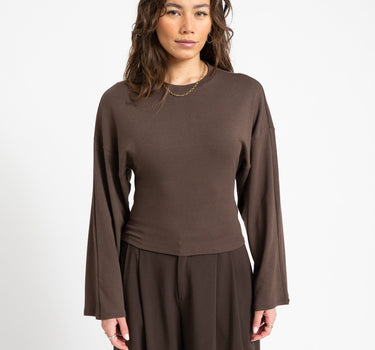 Eden Wide Sleeve Top Chocolate Brown - Things I Like Things I Love