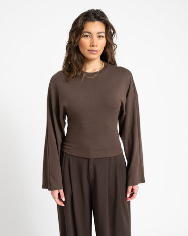 Eden Wide Sleeve Top Chocolate Brown - Things I Like Things I Love