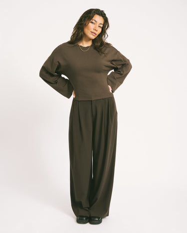 Eden Wide Sleeve Top Chocolate Brown - Things I Like Things I Love