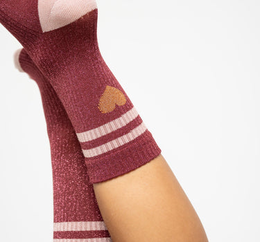 Elga Glitter Socks Wine Red - Things I Like Things I Love