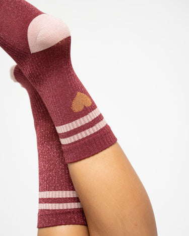 Elga Glitter Socks Wine Red - Things I Like Things I Love