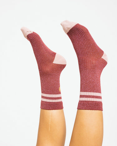 Elga Glitter Socks Wine Red - Things I Like Things I Love