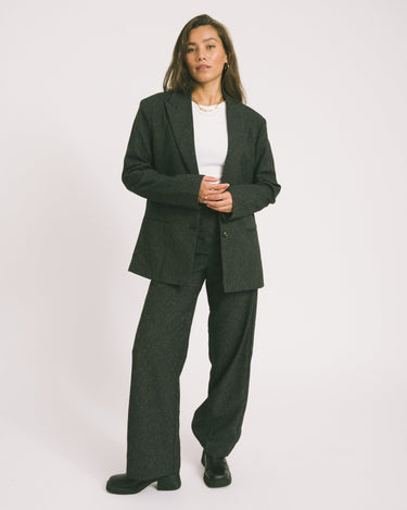 Ellis Structured Boyfriend Blazer Black Salt Pepper - Things I Like Things I Love