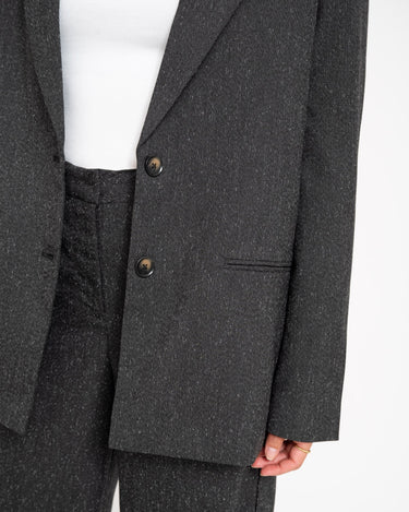 Ellis Structured Boyfriend Blazer Black Salt Pepper - Things I Like Things I Love