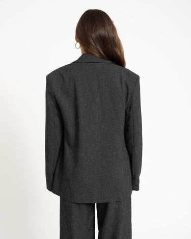 Ellis Structured Boyfriend Blazer Black Salt Pepper - Things I Like Things I Love