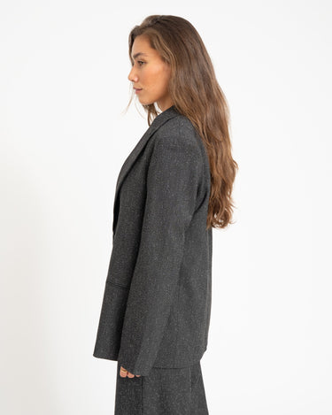 Ellis Structured Boyfriend Blazer Black Salt Pepper - Things I Like Things I Love