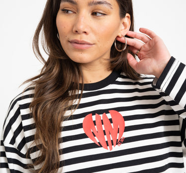 Ember Stripe Print Logo Shirt Black - Things I Like Things I Love