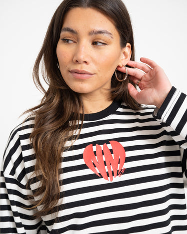 Ember Stripe Print Logo Shirt Black - Things I Like Things I Love