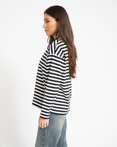 Ember Stripe Print Logo Shirt Black - Things I Like Things I Love