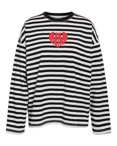 Ember Stripe Print Logo Shirt Black - Things I Like Things I Love