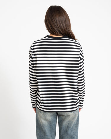 Ember Stripe Print Logo Shirt Black - Things I Like Things I Love