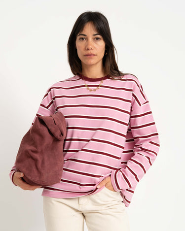 Ember Stripe Sweat Begonia Pink - Things I Like Things I Love